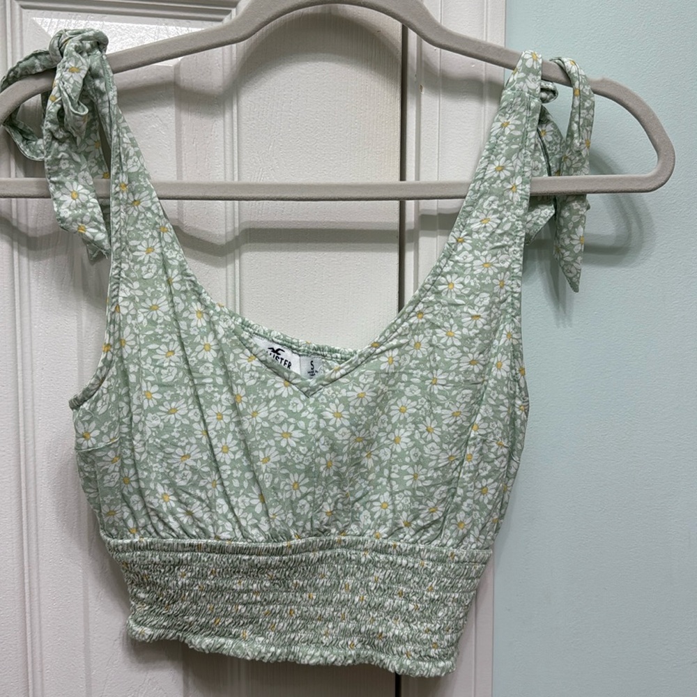 Green Floral Hollister Tank
